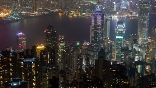 Тайм-Лапс Гонконга. pan up — стоковое видео