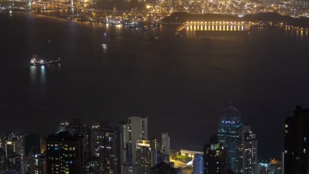 香港水频道的延时。向上平移 — 图库视频影像