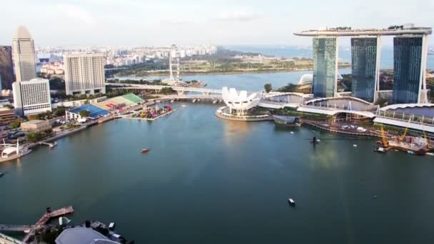 Сингапурский день городского пейзажа. pan up — стоковое видео