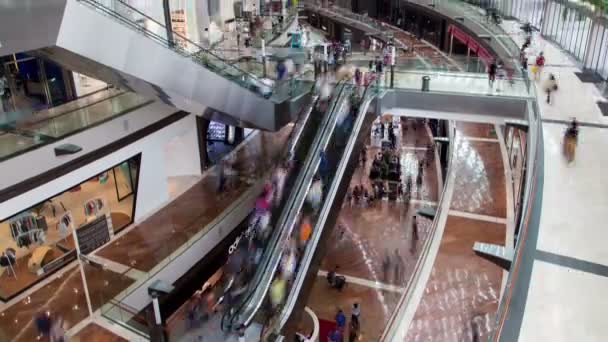 Centrum handlowe Singapuru time-lapse. przesunąć w górę — Wideo stockowe