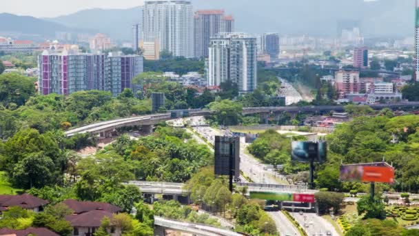 Time Lapse of cityscape Kuala Lumpur ville rues animées par une journée chaude et ensoleillée — Video