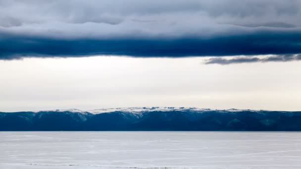 Lake Baikal mountains landscape timelapse — Stock Video