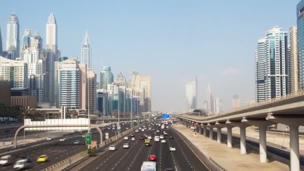 Timelapse αυτοκινητόδρομου Ντουμπάι Μαρίνα Ντουμπάι — Αρχείο Βίντεο