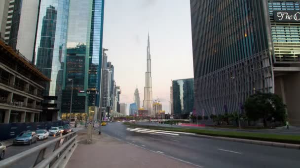 Timelapse Dubaj dopravní Business Bay — Stock video