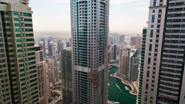 Dubai Marina dzień gród timelapse — Wideo stockowe