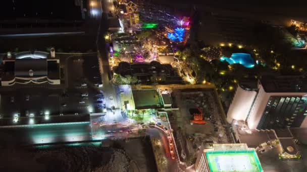 Dubai party nightlife club air view timelapse — стоковое видео