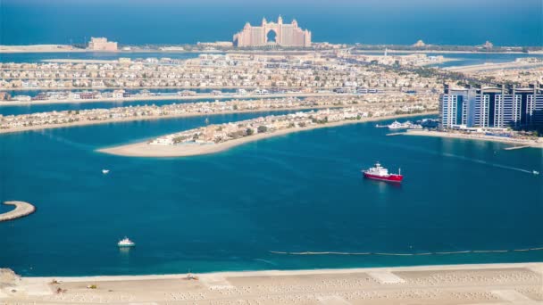 Palm Jumeirah güneş hızlandırılmış — Stok video