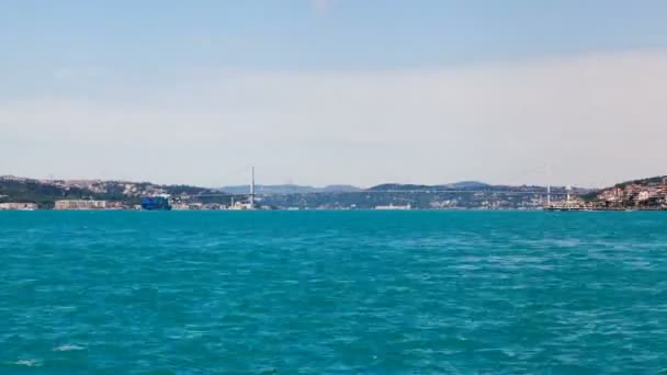 Истанбул-индейка на фарфорном проливе — стоковое видео