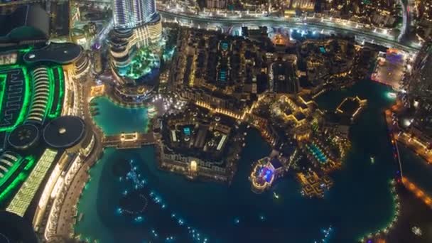 Downtown Dubai skyline Panorama Time-lapse UAE. Zooma ut — Stockvideo
