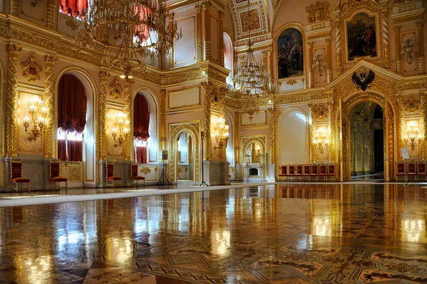 Moskou Rusland September 2018Light Reflecties Prachtige Alexander Hall Interieur Van — Stockfoto