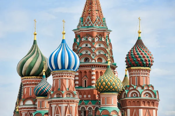 Mosca Russia Cupole Variopinte Forma Cipolla San Francesco Cattedrale Basilio — Foto Stock