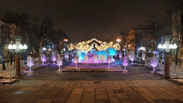 Πρωτοχρονιάτικο Παραμύθι Παραμύθι Δάσος Στην Πλατεία Pushkinskaya Μόσχα Ρωσία — Φωτογραφία Αρχείου