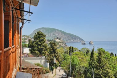 Bir balkon bir konuk evi yataydan Gurzuf ilçesi