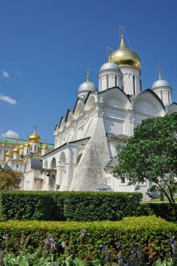 MOSCOW, RUSSIA - Moskova Katedrali 'nin güneydoğu köşesindeki Taynitsky Garden' dan görüntüler. 