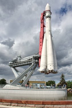 The model of space rocket on the Industrial square in Vienna, Austria