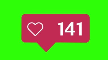 Alfa mat beyaz bir zemin üzerine sosyal medya kırmızı kalp sayısı