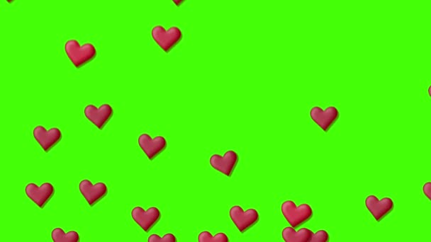 Červené Srdce Pozadí Zelené Screenyou Můžete Vybrat Jakékoli Pozadí Rád — Stock video