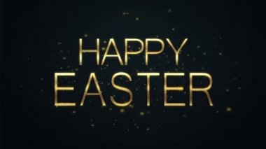 Mutlu Paskalya metin parlak parçacıklar parlak arka plan ile