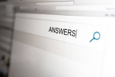 cevaplar kavramı arama çubuğundaki arama motoru kelime cevaplar arıyorsunuz