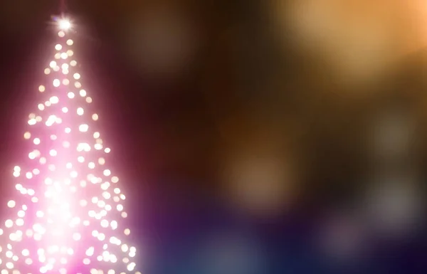 Tło bokeh Boże Narodzenie z oświetlone choinki — Zdjęcie stockowe