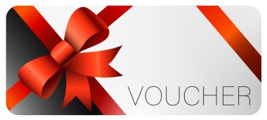 parlak hediye kartı çeki kırmızı kurdele ile