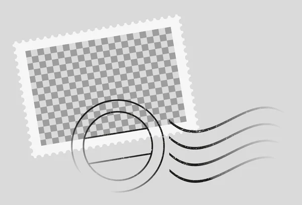 Šablona poštovním razítku poštovní známka s razítkem, datem — Stockový vektor