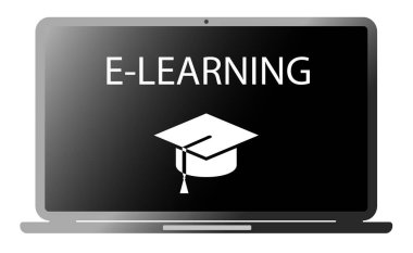 e-dizüstü bilgisayar ekranında öğrenme kelime