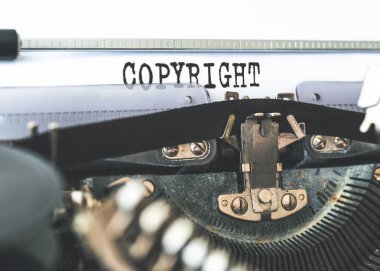 kelime eski daktiloda yazılmış telif hakkı Close-Up