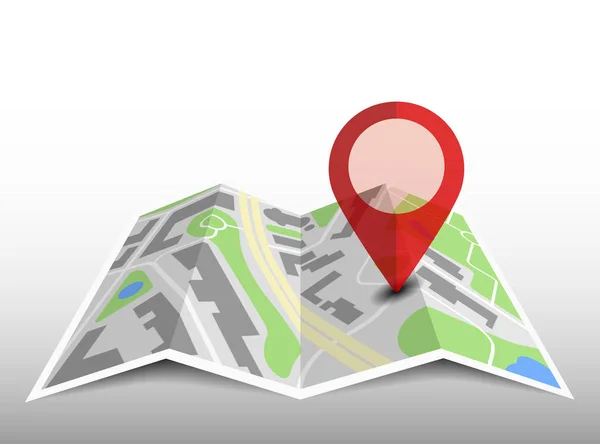 yer pin ve gölge ile jenerik katlanmış harita