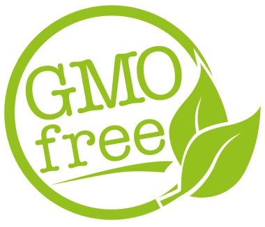 genetik olarak değiştirilmemiş için yaprak ve metin Gdo ücretsiz yuvarlak yeşil etiket