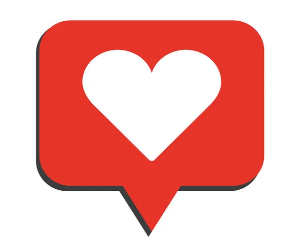 Egyszerű, lapos vörös szociális média, mint a szív alakú ikon — Stock Vector