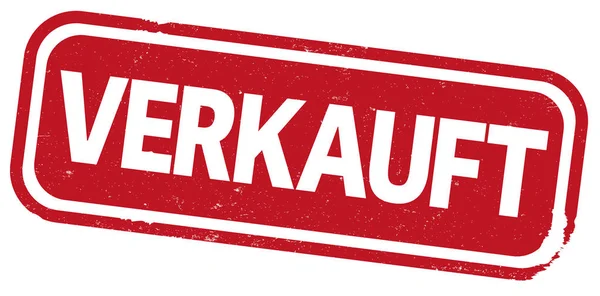 Rode rubber stempel afdrukken met woord Verkauft, Duits voor verkocht — Stockvector