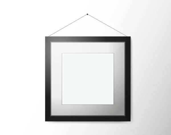 Empty picture frame with shadow on wall — Stock Vector