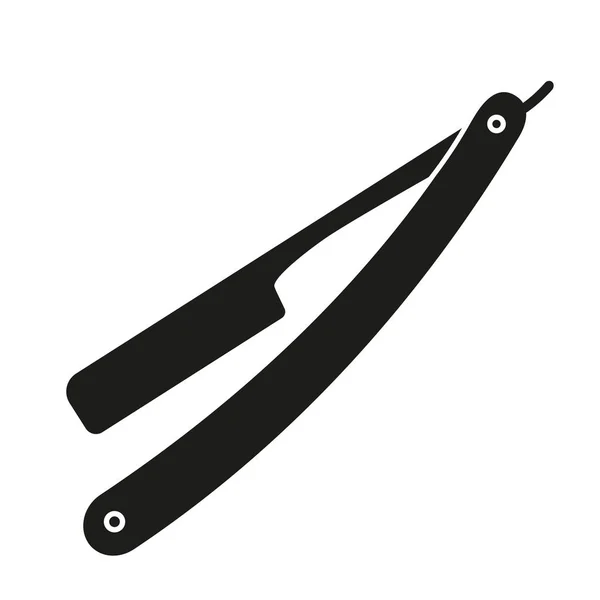 Simple flat black and white open razor icon — Stock Vector