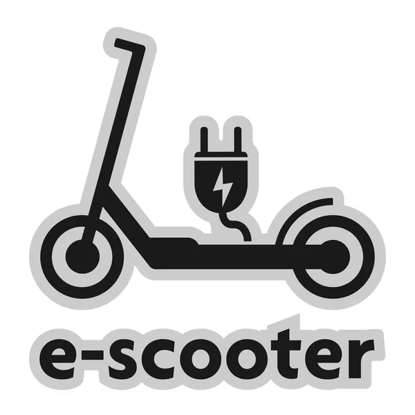 Elektroroller E-Scooter Symbol mit Stecker — Stockvektor