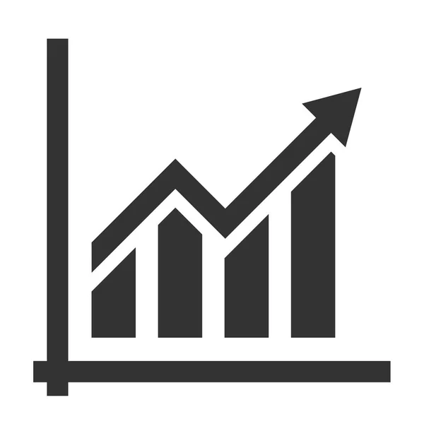 Semplice piatta icona grafico di crescita finanziaria o simbolo — Vettoriale Stock