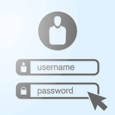 giriş alanları ile web sitesi kullanıcı hesabı giriş arayüzü