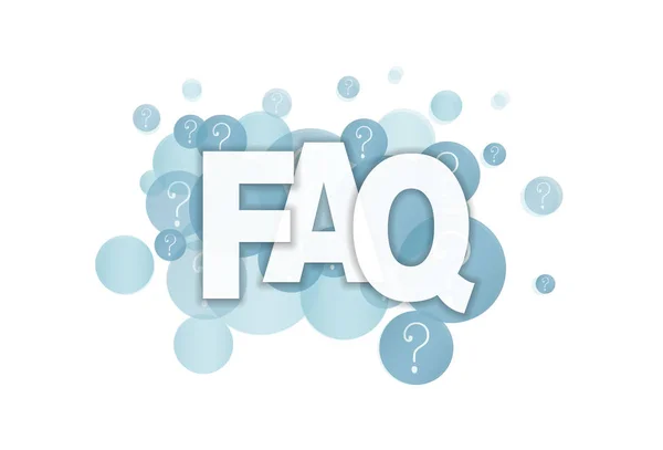 FAQ na niebiesko półprzezroczyste bąbelki ze znakami zapytania — Wektor stockowy