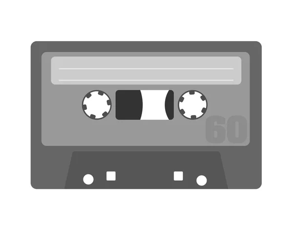 Símbolo o icono de casete de audio gris plano — Archivo Imágenes Vectoriales