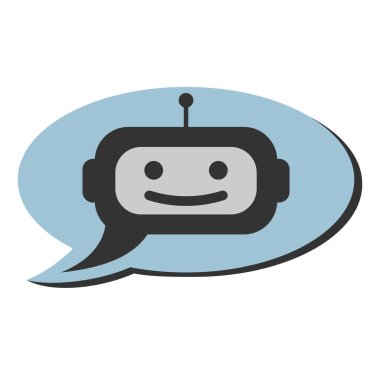 konuşma balonu destek bot veya sohbet robot simgesi