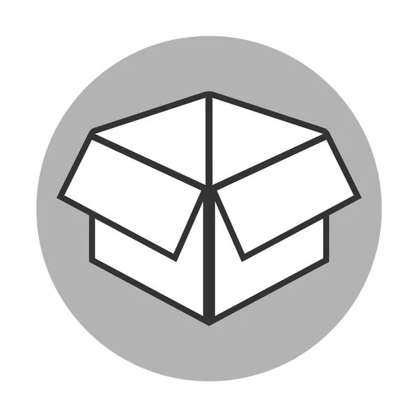 Boîte en carton ouverte simple ou icône de colis — Image vectorielle