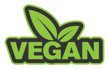 yeşil vejetaryen rozeti veya yapraklı çıkartma