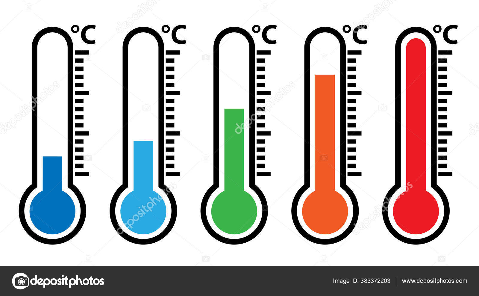 Outdoor weather thermometer icon set vector illustration Stock