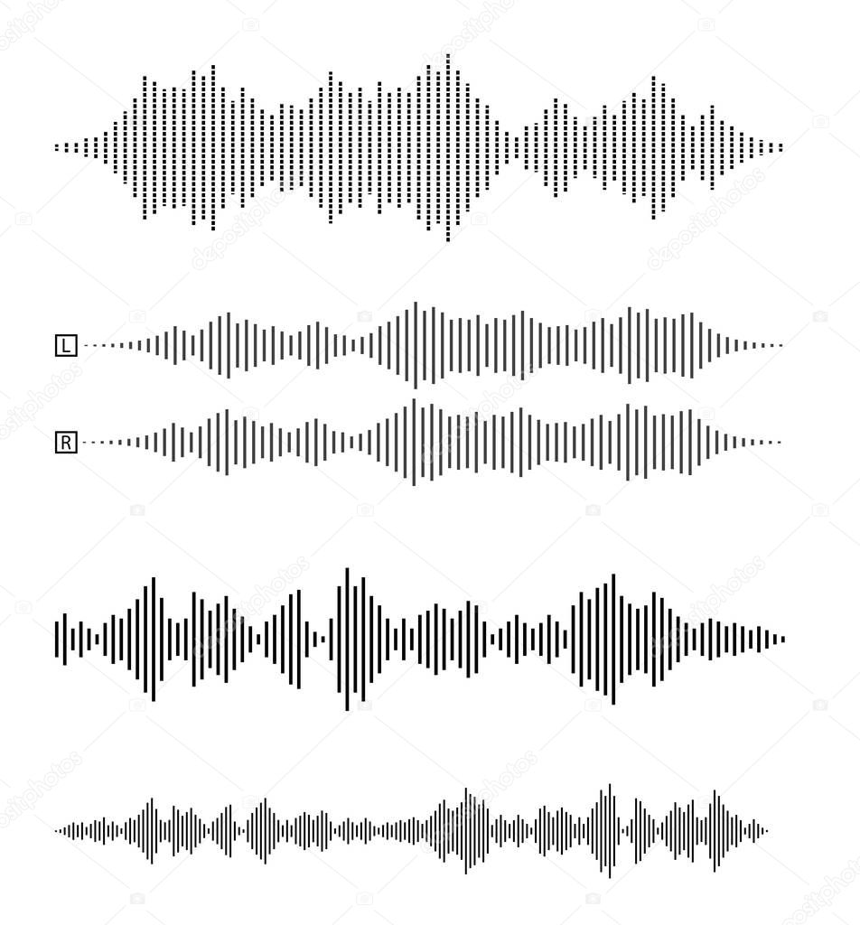 set of audio waveforms or sound waves