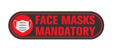 MANDATORY MÜZİK İlanı ya da koruyucu yüz kaplama sembolü olan işletmeler için etiket