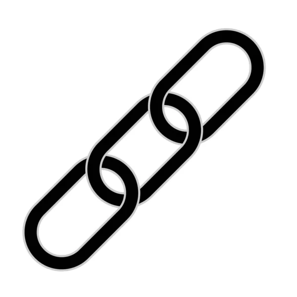 Simple símbolo de cadena en blanco y negro o icono — Vector de stock