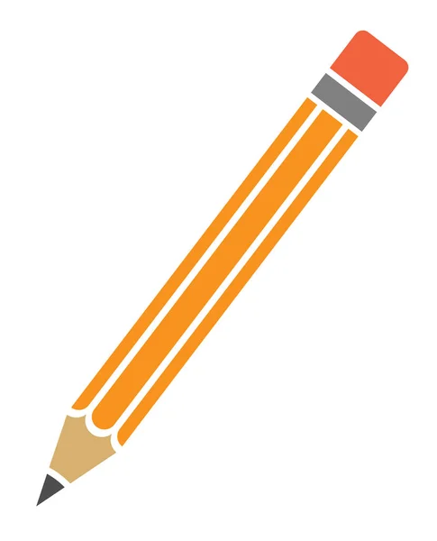 Crayon en plomb orange avec icône ou symbole gomme — Image vectorielle