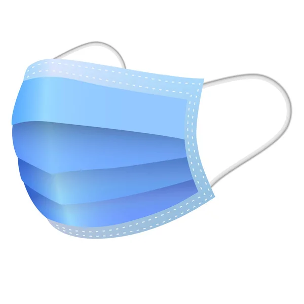 Blauw beschermend medisch gezichtsmasker symbool — Stockvector