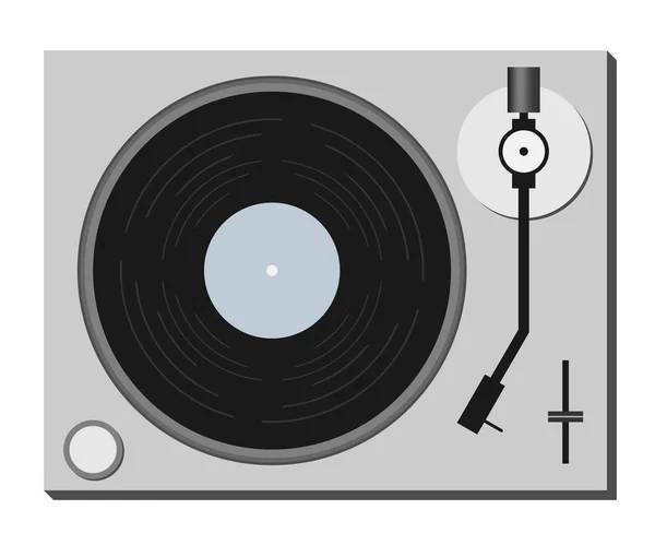 Símbolo sencillo del tocadiscos plano aislado en blanco — Archivo Imágenes Vectoriales