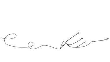 dizüstü bilgisayarın sürekli tek çizgi çizimi, çizgi sanat animasyonu